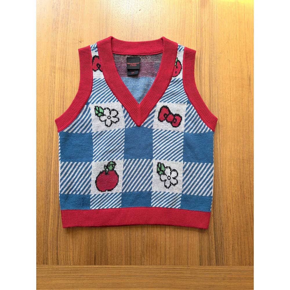 Sanrio Hello Kitty Friends Kawaii Gingham Womens Vest Small BoxLunch